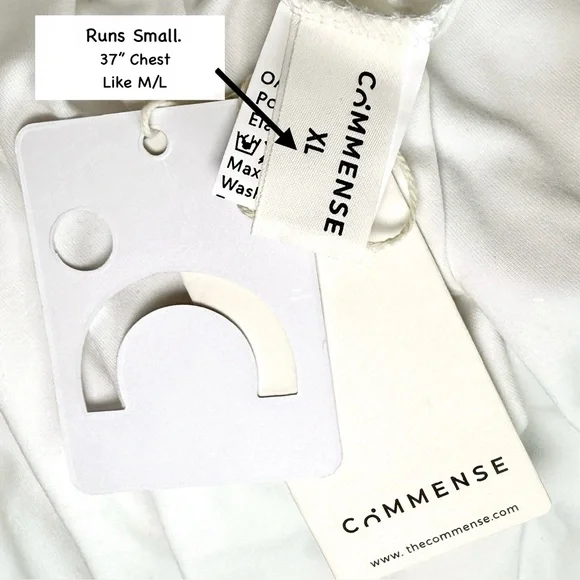 NWT Commense White Ribbed Statement Sleeve Form-Fitting Crew Neck Top size M L - Picture 5 of 16